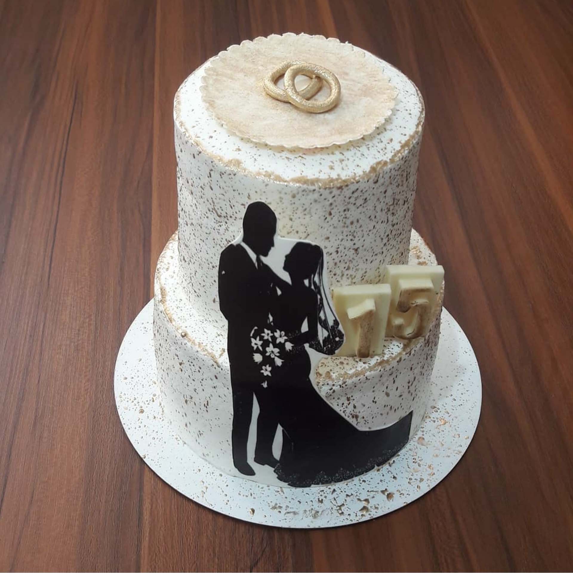 کیک دو طبقه سالگرد ازدواج